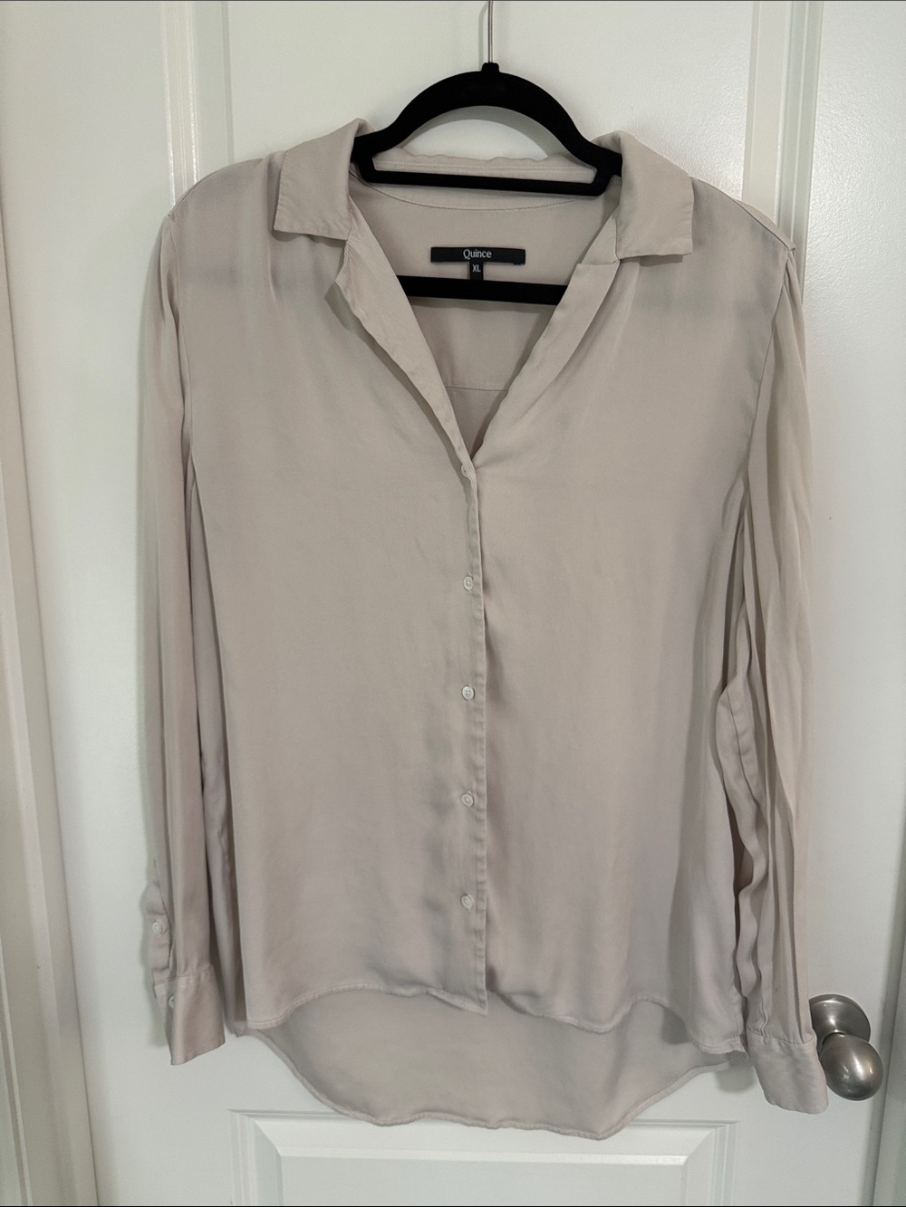 Cream silk quince blouse